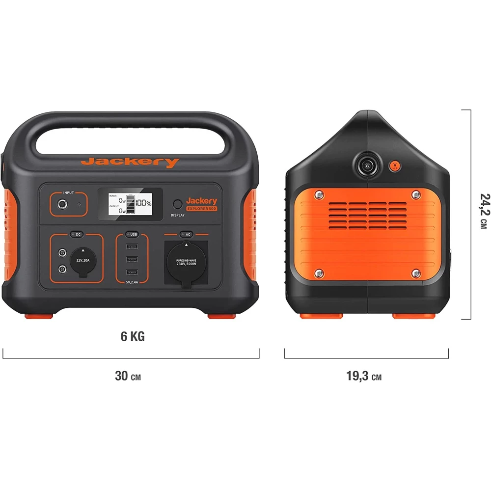 Зарядна станція Jackery Explorer 500Wh 143889mAh 500W Black/Orange  